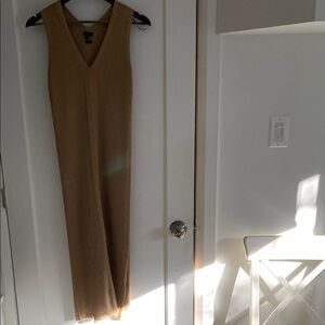 Elegant Tan Sleeveless Dress